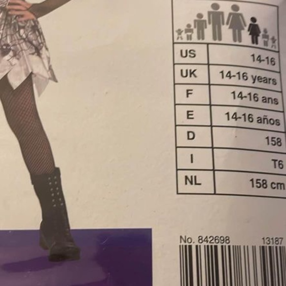 BRAND NEW girl angel 6 pcs halloween costume size XL 14-16 (with halo & wings) - Picture 7 of 7